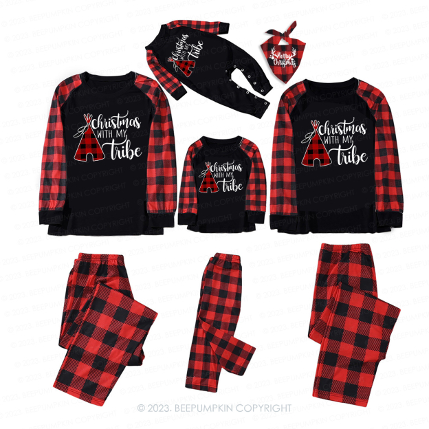 Christmas With My Tribe Family Matching Pajamas Beepumpkin