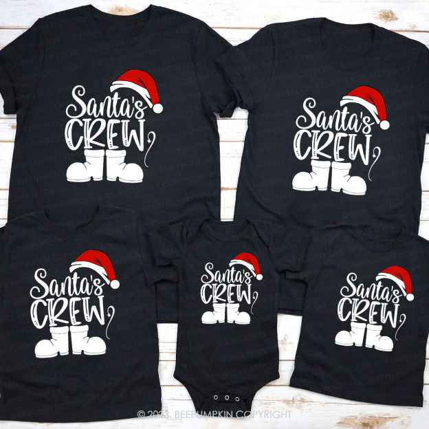 Santa's Crew Christmas Crew Family Matching Shirts Beepumpkin