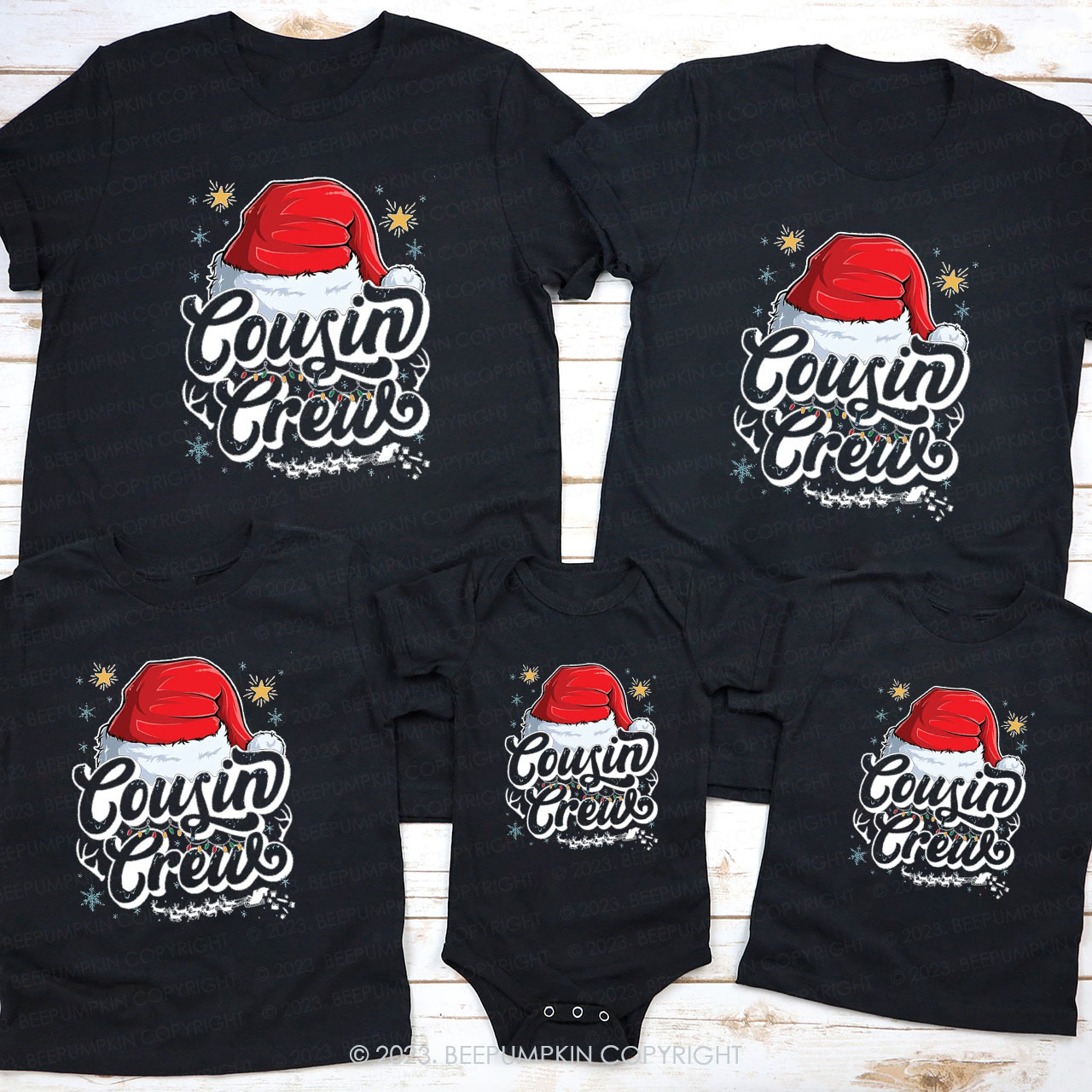 Christmas Cousin Crew Gift Family Matching Tees Beepumpkin