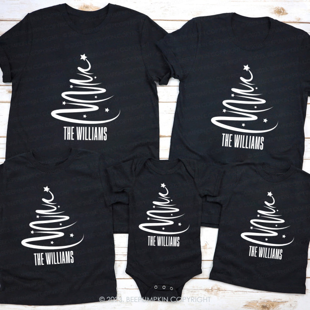 Star Trails Christmas Family Matching Shirts Beepumpkin