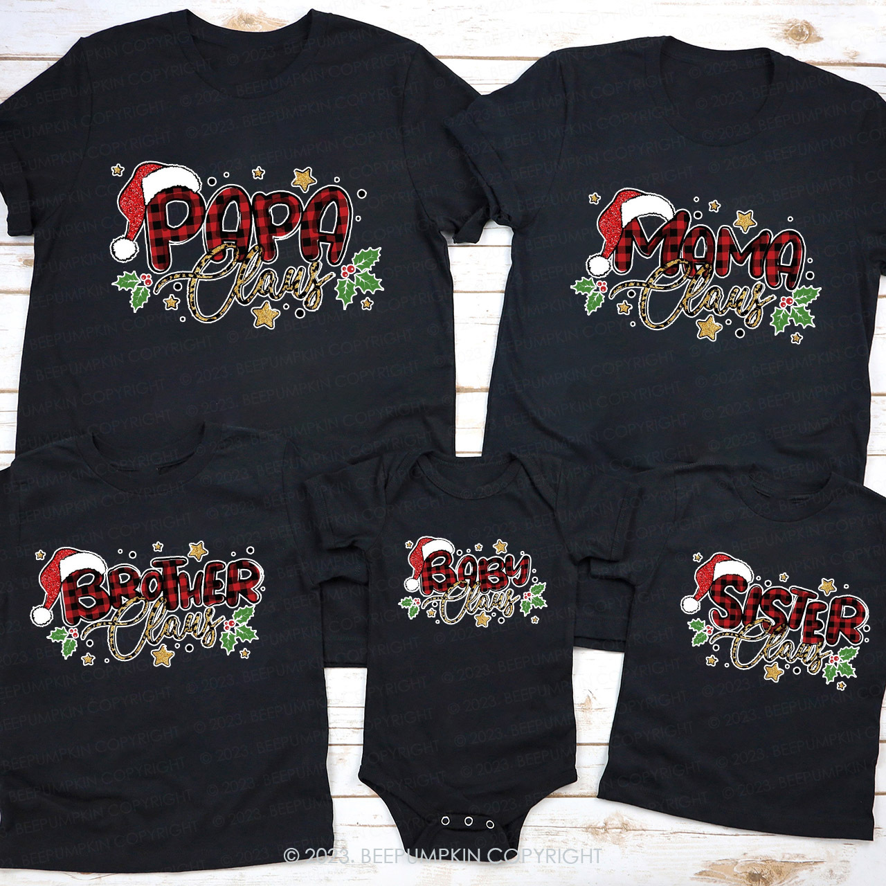 Family Claus Christmas Matching Shirts Beepumpkin
