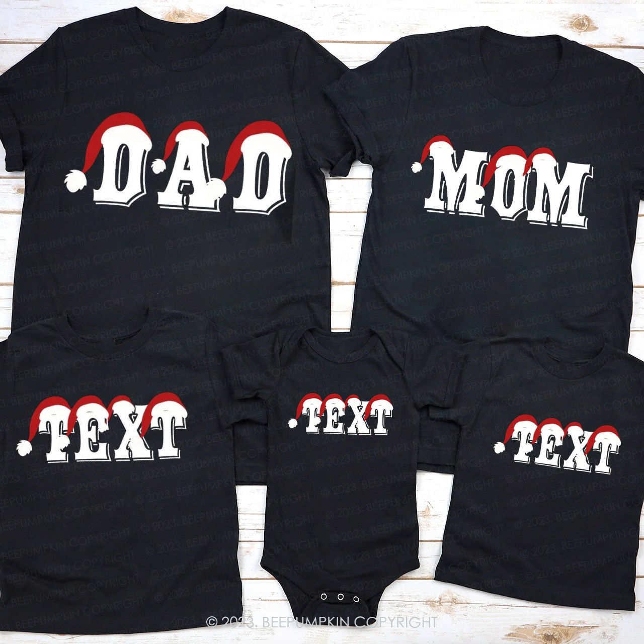 Matching Christmas Family Shirts - Personalized Name Beepumpkin