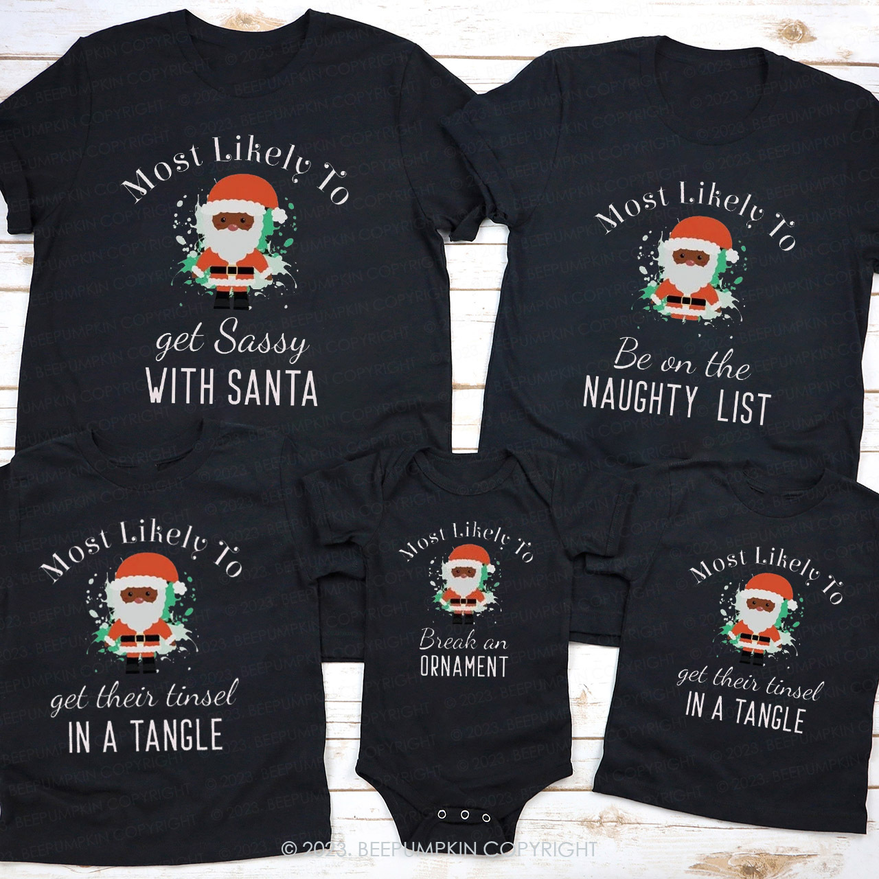 Santa Family Matching Christmas Shirts Beepumpkin