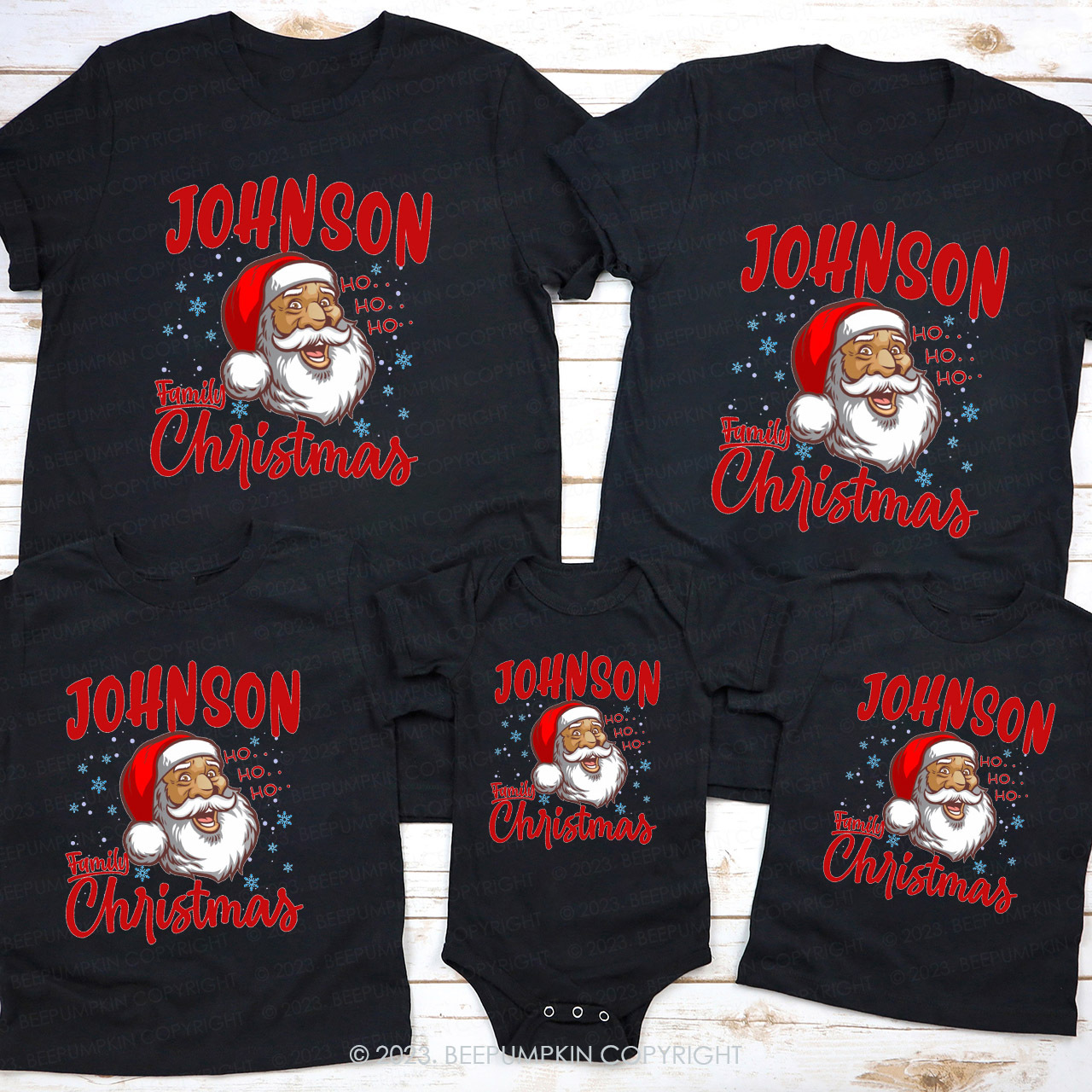 Santa Claus Jonhson Family Christmas Shirts Beepumpkin