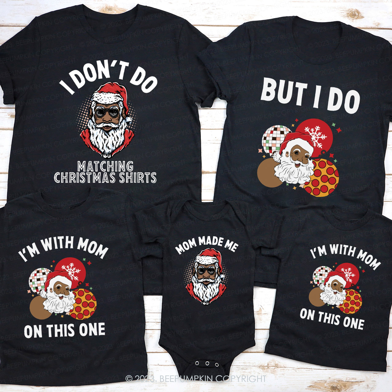 Santa Claus Funny Christmas Party Family Shirts Beepumpkin