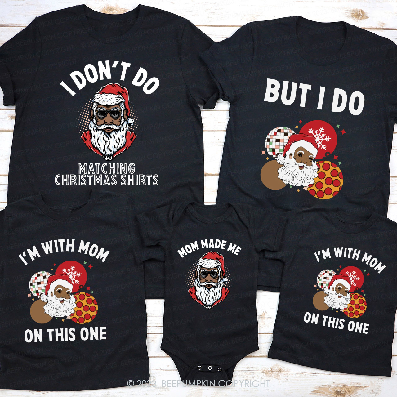 Santa Claus Funny Christmas Party Family Shirts Beepumpkin