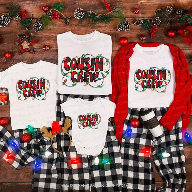 Santa Hat Cousin Crew Christmas Family Shirts Beepumpkin