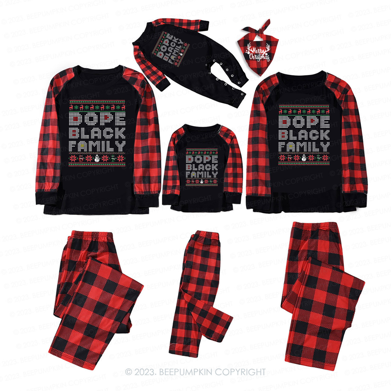 Dope Black Family Christmas Matching Pajamas Beepumpkin Sale-Beepumpkin™