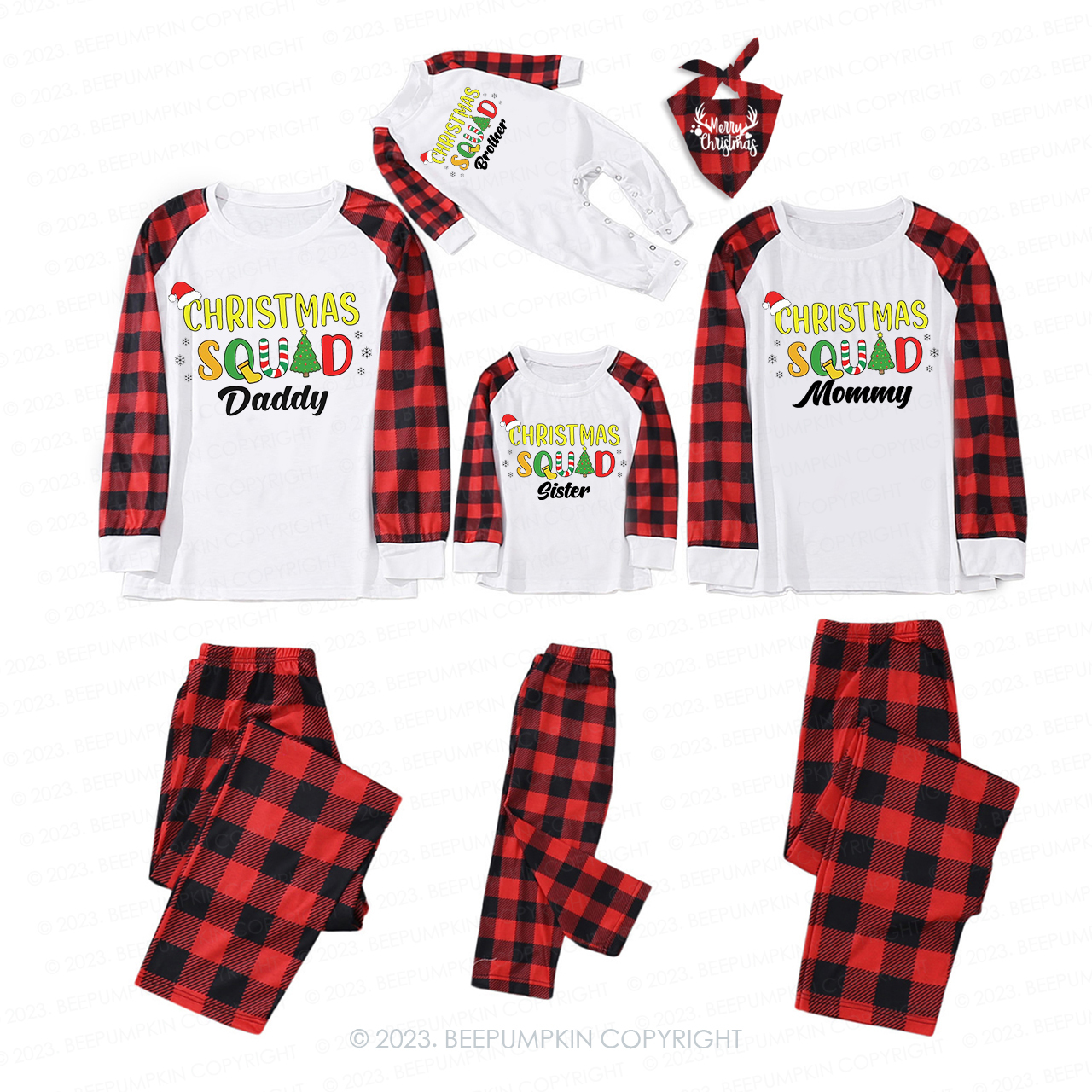 Personalized Cute Christmas Squad Holiday Matching Pajamas Beepumpkin