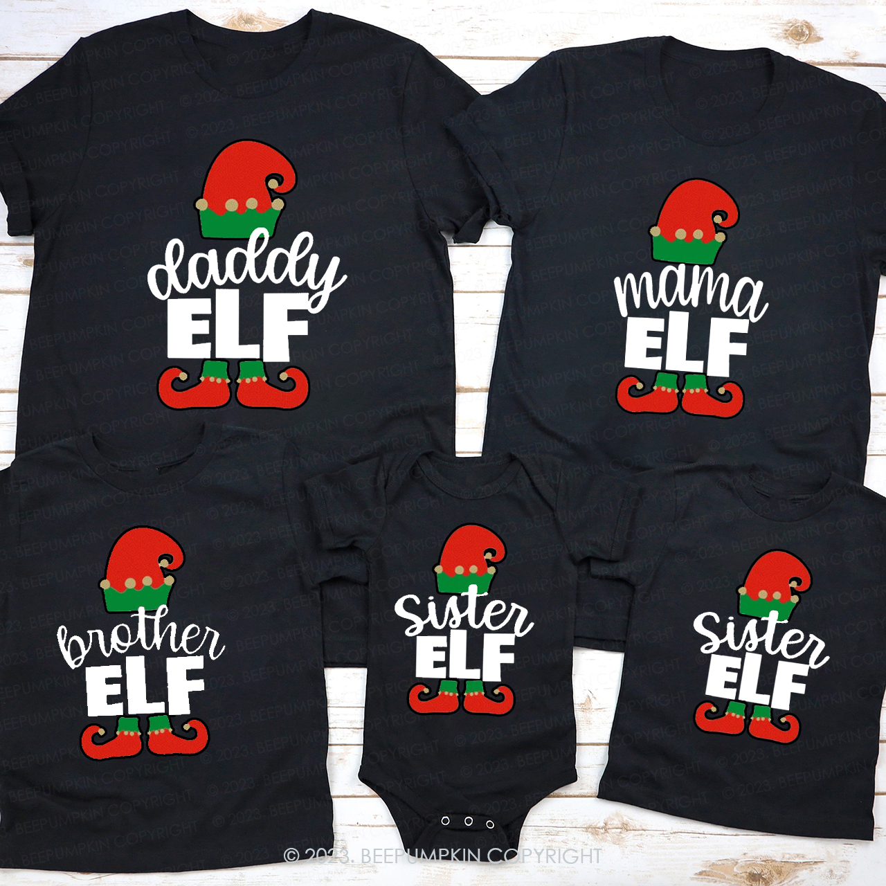 Personalized Matching Christmas Family Elf Tees Beepumpkin