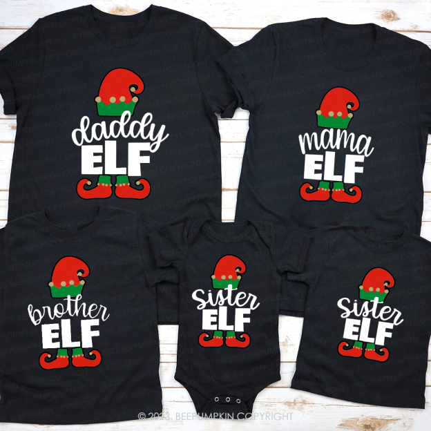 Personalized Matching Christmas Family Elf Tees Beepumpkin