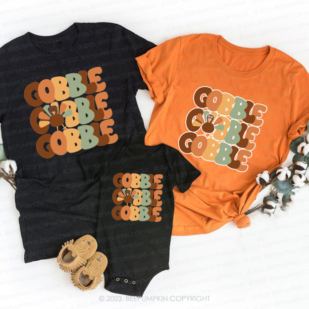Thanksgiving Gobble Delicious Turkey Family Shirt Beepumpkins