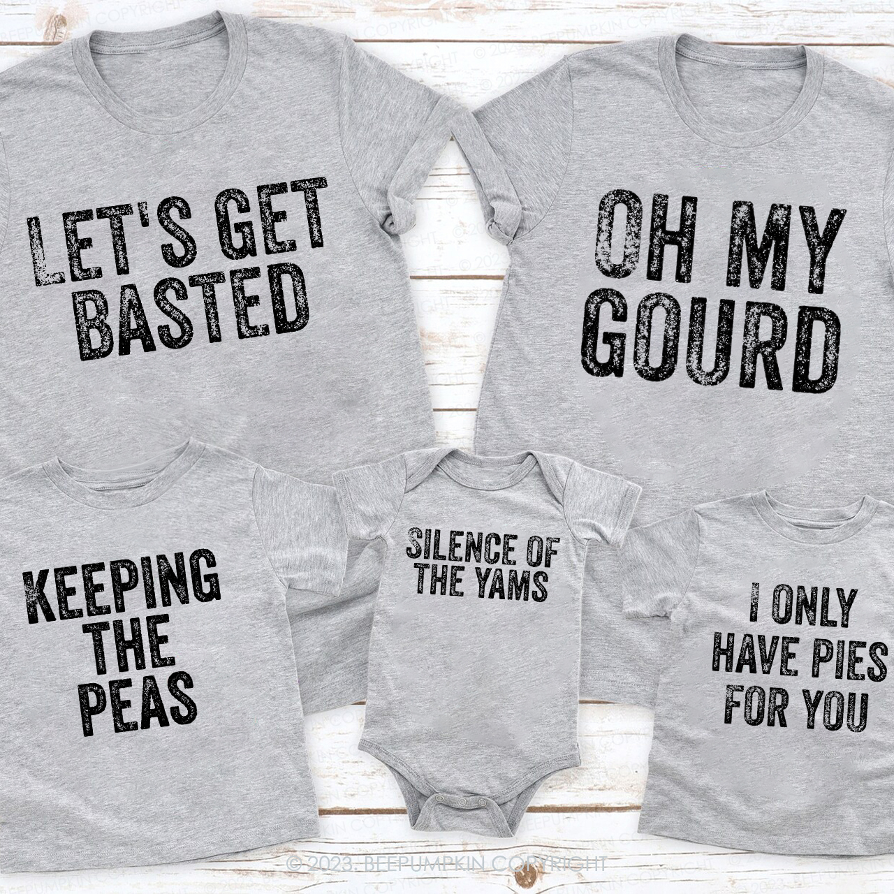 Personalization Thanksgiving Puns Funny Matching Shirts Beepumpkin