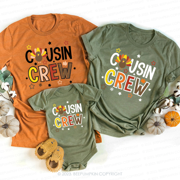 Family Thanksgiving Cousin Crew Matching Shirts Beepumpkin