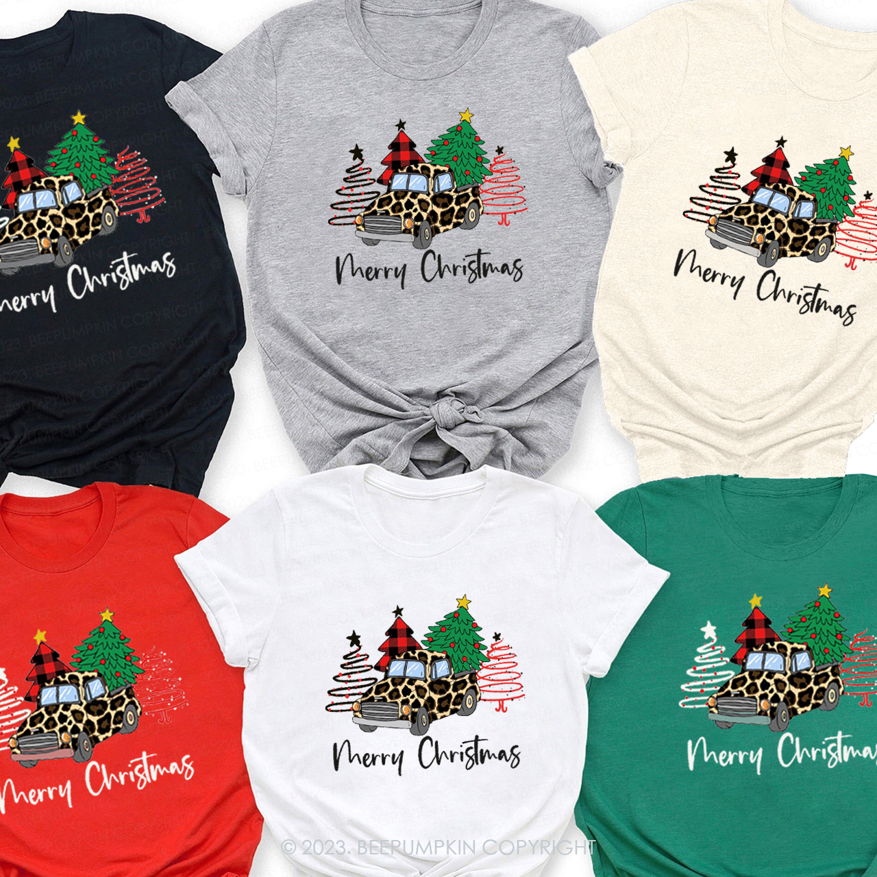 On the Way to Buy a Christmas Tree Family Shirts Beepumpkin