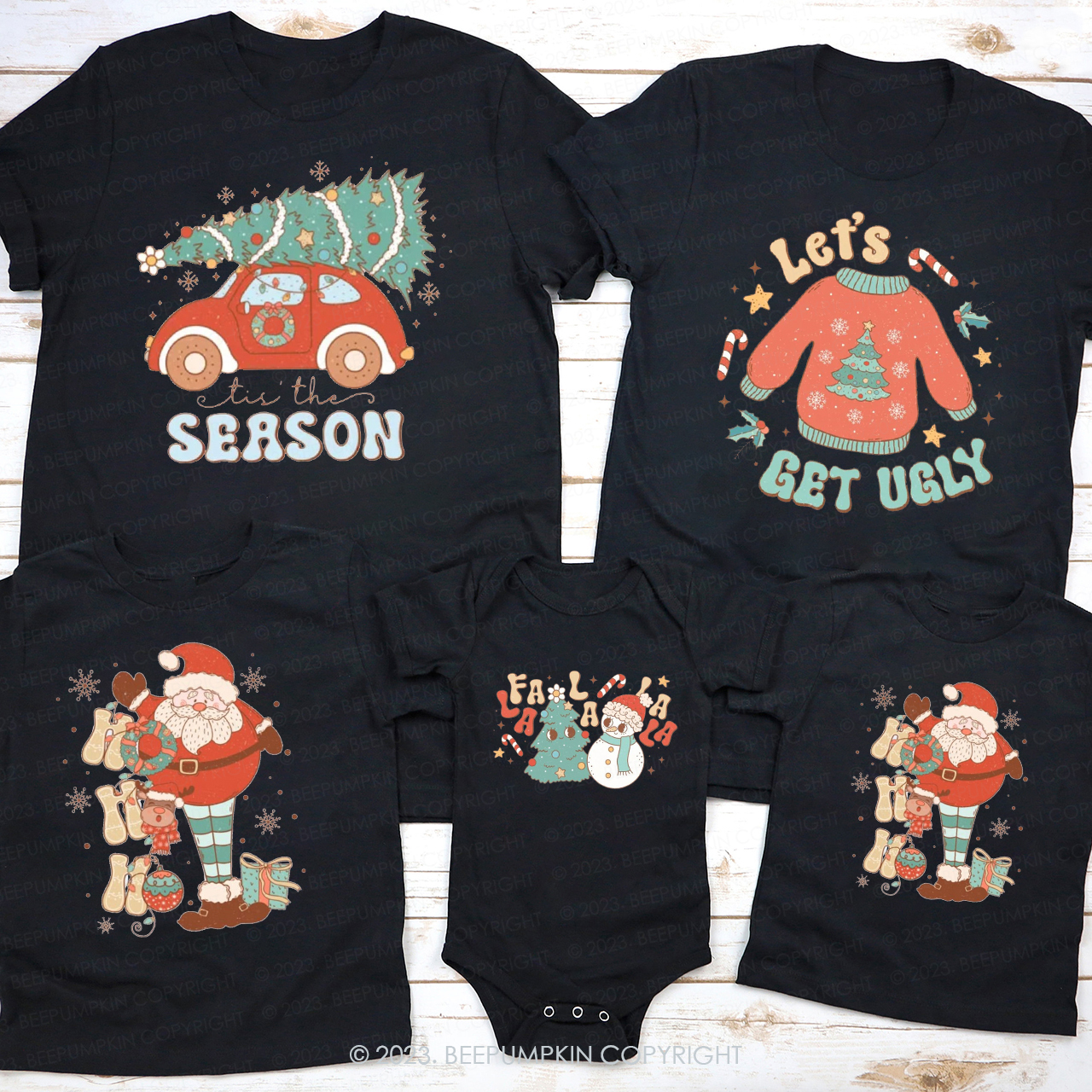 Custom Christmas Vintage Matching Shirt For Family Beepumpkin