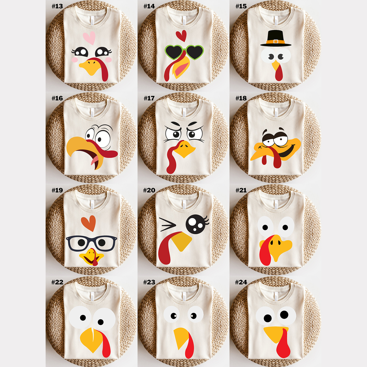 Turkey Face Fall Matching Family Shirts Beepumpkin