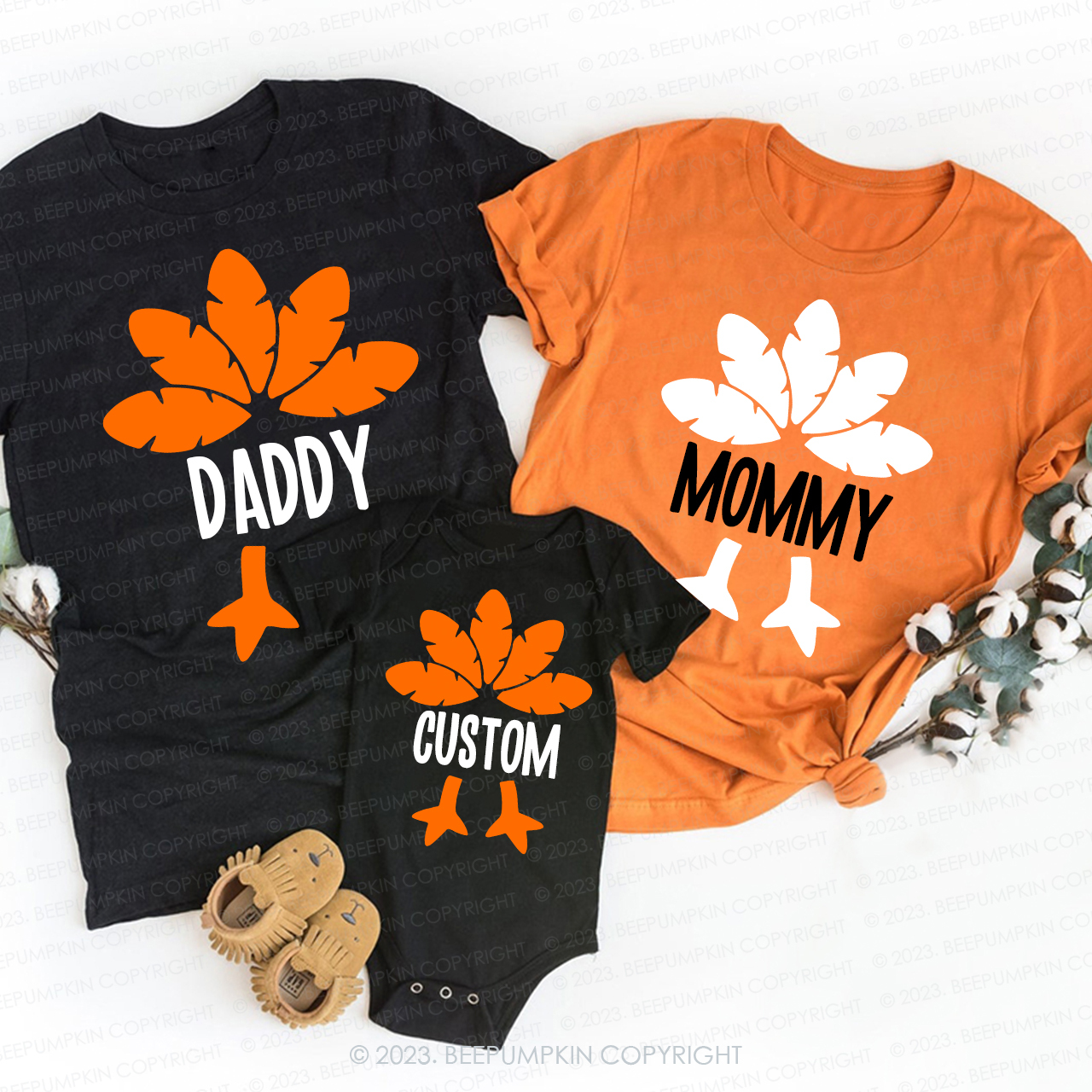 Turkey FamilyThanksgiving Dinner Matching Family Shirts Beepumpkin