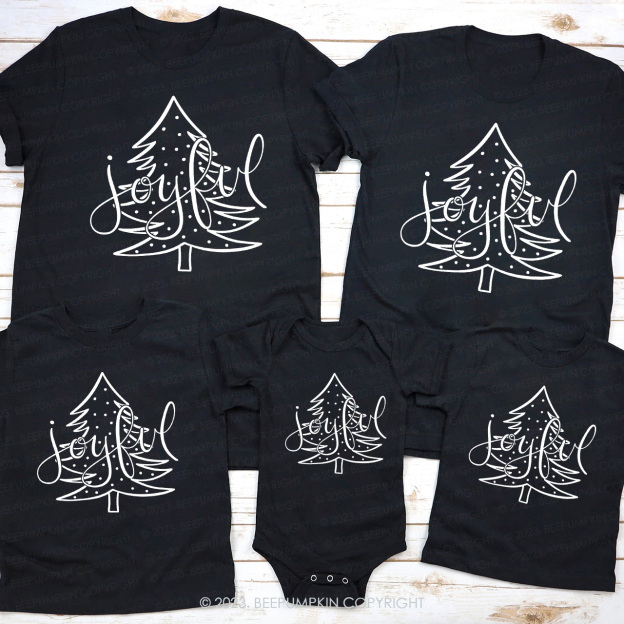 Merry And Bright Joyful Family Matching Tees Beepumpkin