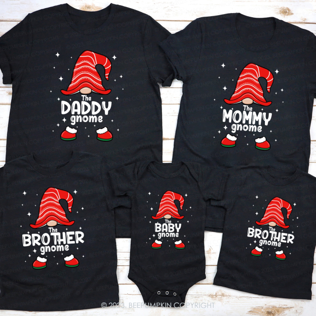 Custom Gnome Christmas Matching T-Shirts Beepumpkin