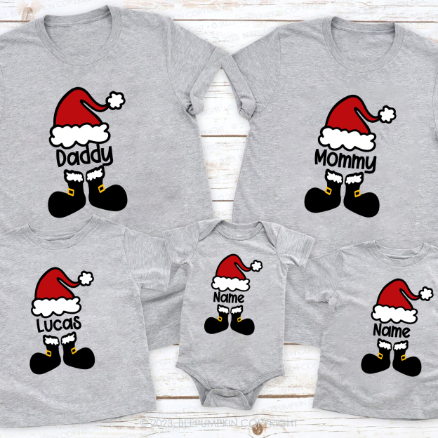Personalized Funny Santa Hat Family Shirts Beepumpkin