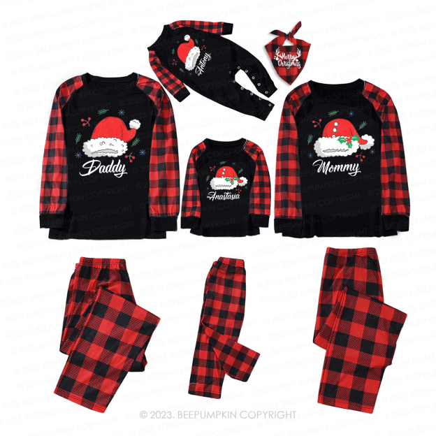 Custom Christmas Santa Claus Hat Family Matching Pajamas Beepumpkin