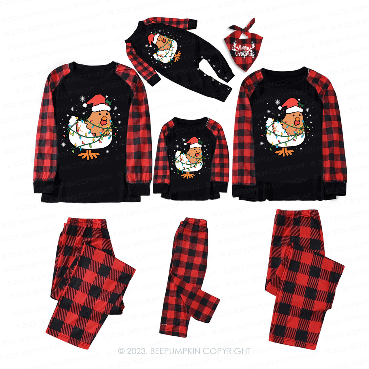 Chicken Lover Christmas Family Matching Pajamas Beepumpkin