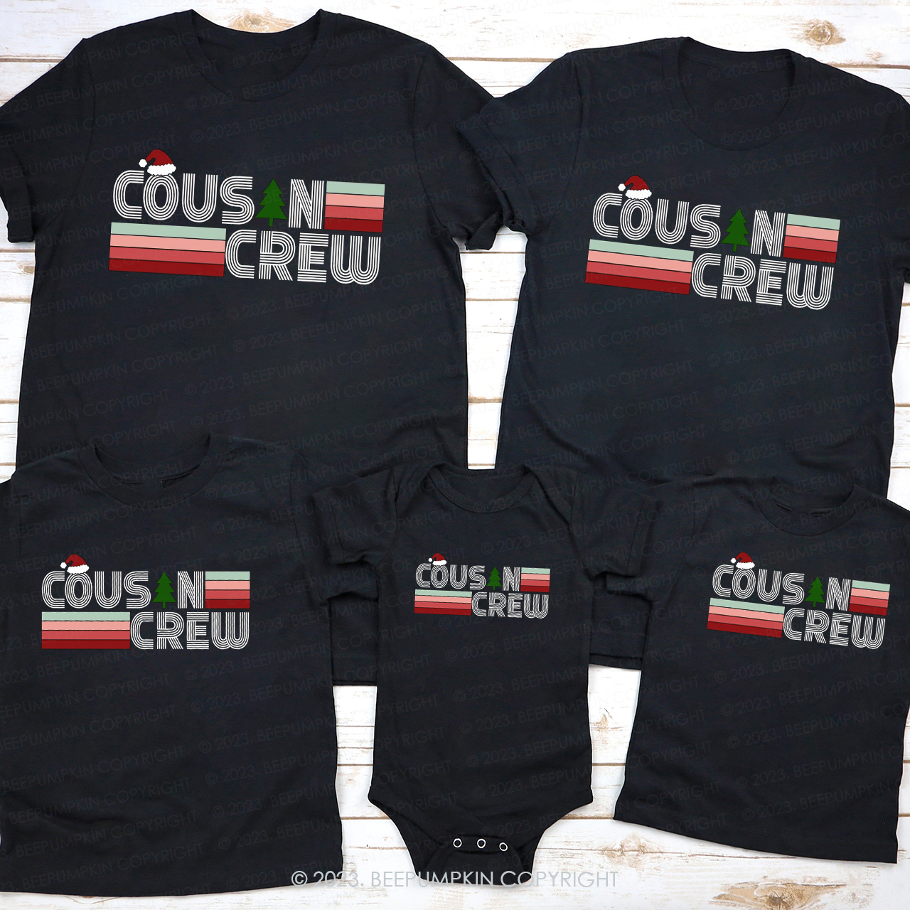 Rainbow Track Cousin Crew Christmas Family Matching Shirts Beepumpkin