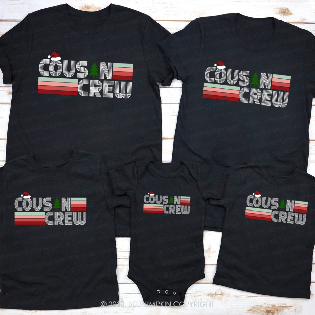 Rainbow Track Cousin Crew Christmas Family Matching Shirts Beepumpkin
