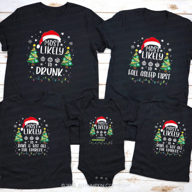 Personalized Most Likely To Santa Claus Series Matching T-Shirts Beepumpkin