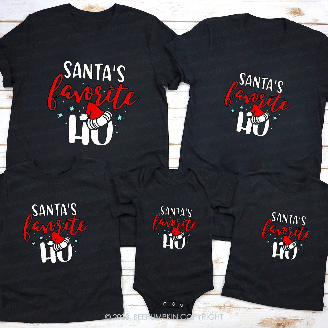 Santa's Favorite Ho Christmas Family Matching Shirts Beepumpkin