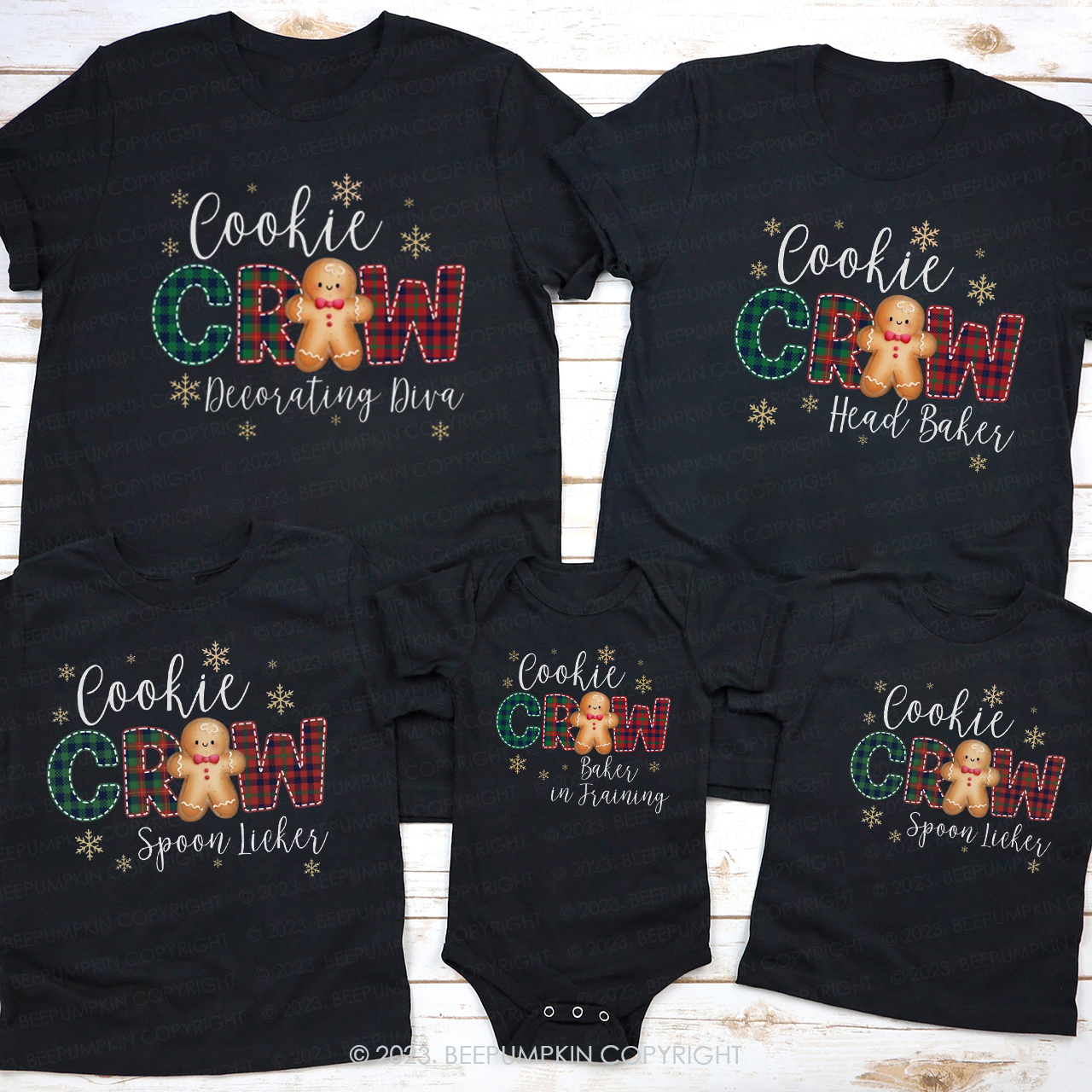Cookie Baking Crew Christmas Family Matching Shirts Beepumpkin