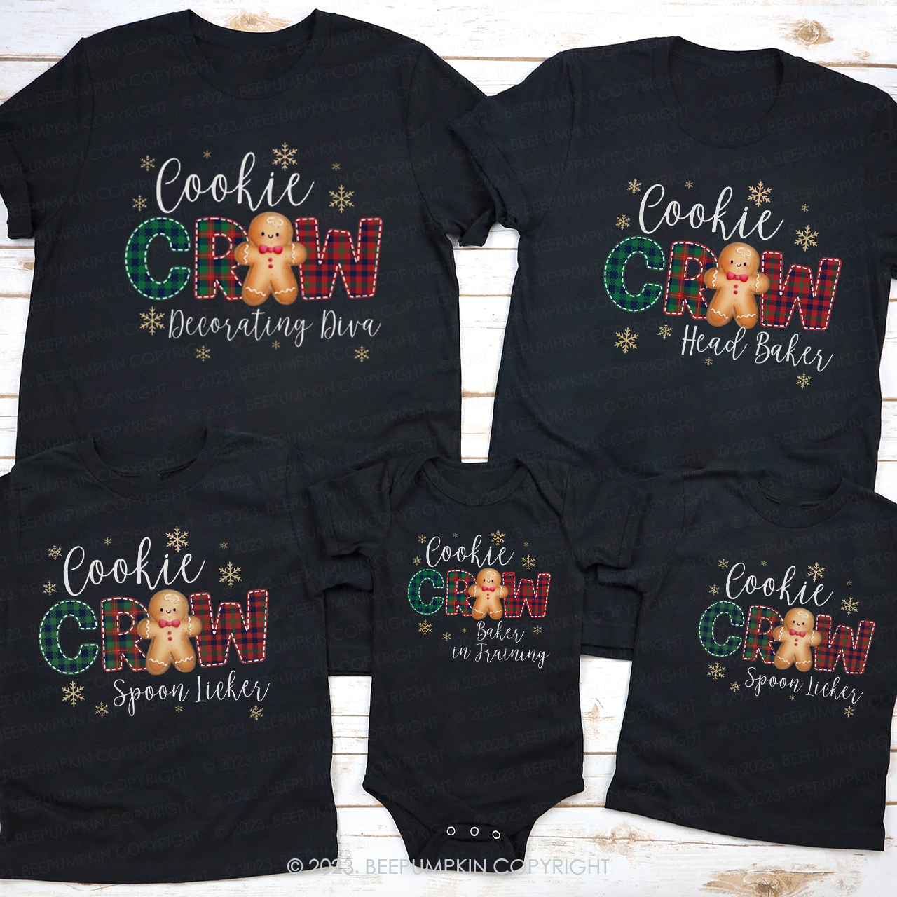 Cookie Baking Crew Christmas Family Matching Shirts Beepumpkin
