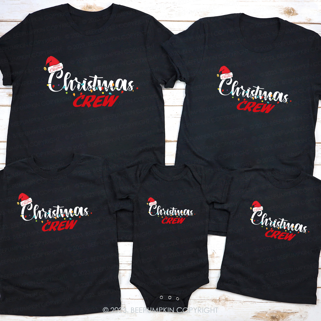 Holiday Christmas Crew Squad Matching Family T-shirts Beepumpkin