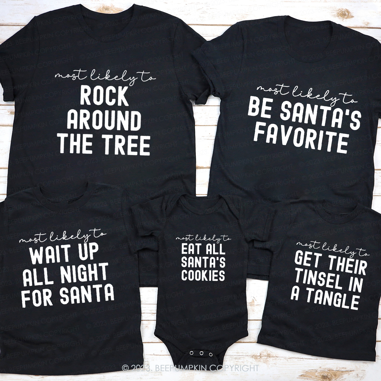 Family Christmas Shirts Most Likely To Funny Party T-shirts Beepumpkin