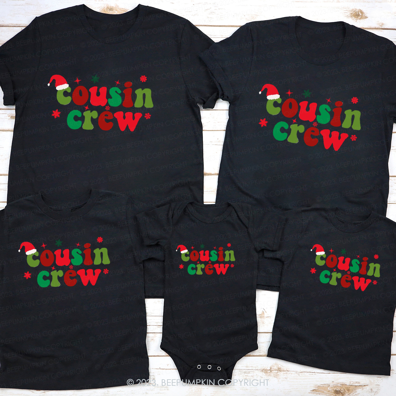Fashion Cousin Crew Retro Family Matching Tees Beepumpkin