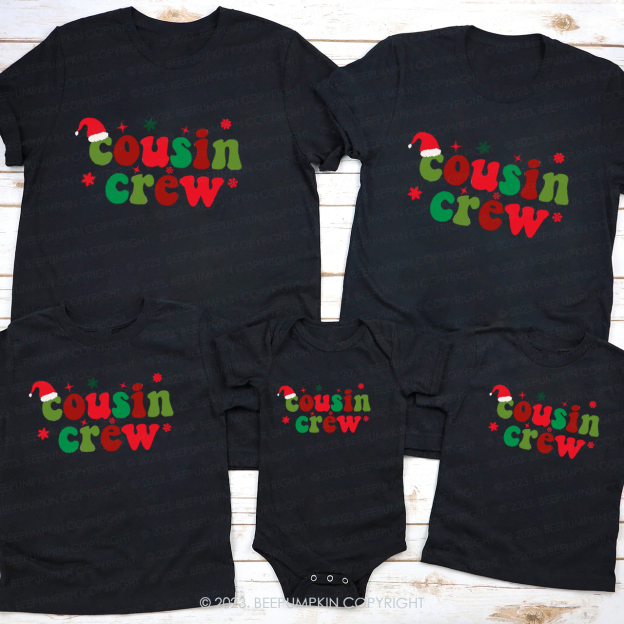 Fashion Cousin Crew Retro Family Matching Tees Beepumpkin
