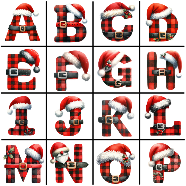 Personalized Reindeer Santa Claus Christmas Plaid Letters T-Shirts Beepumpkin