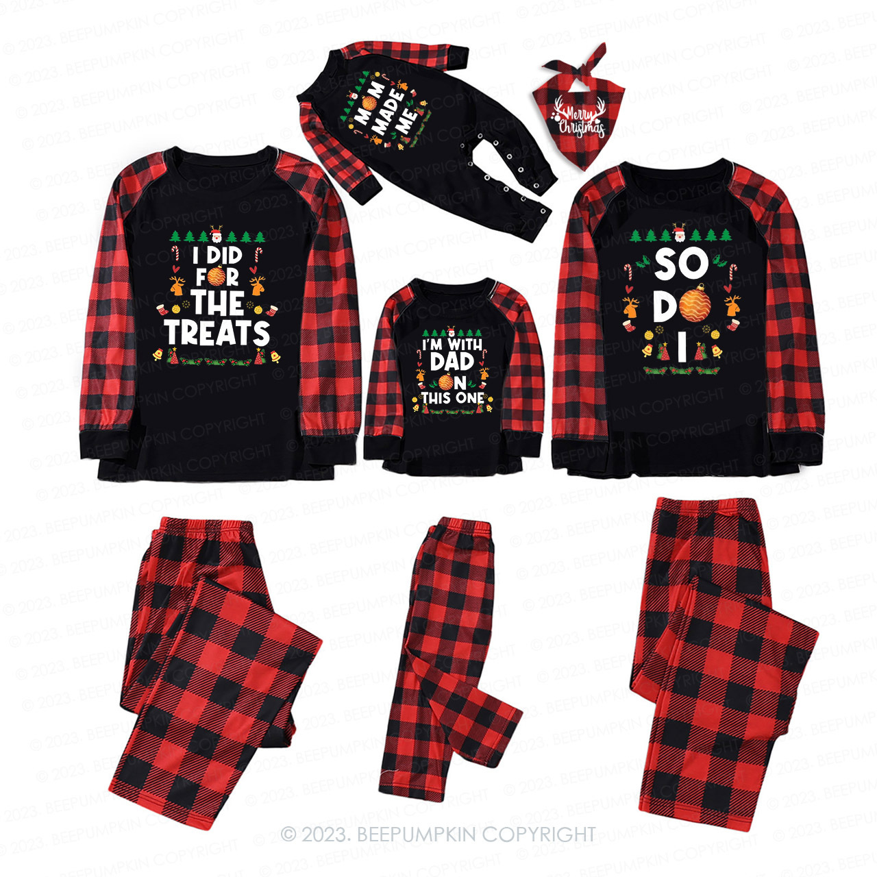 Cute Christmas Funny Group Family Matching Pajamas Beepumpkin
