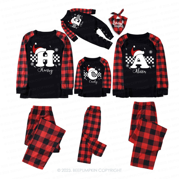 Custom Monogrammed Christmas Family Matching Pajamas Beepumpkin