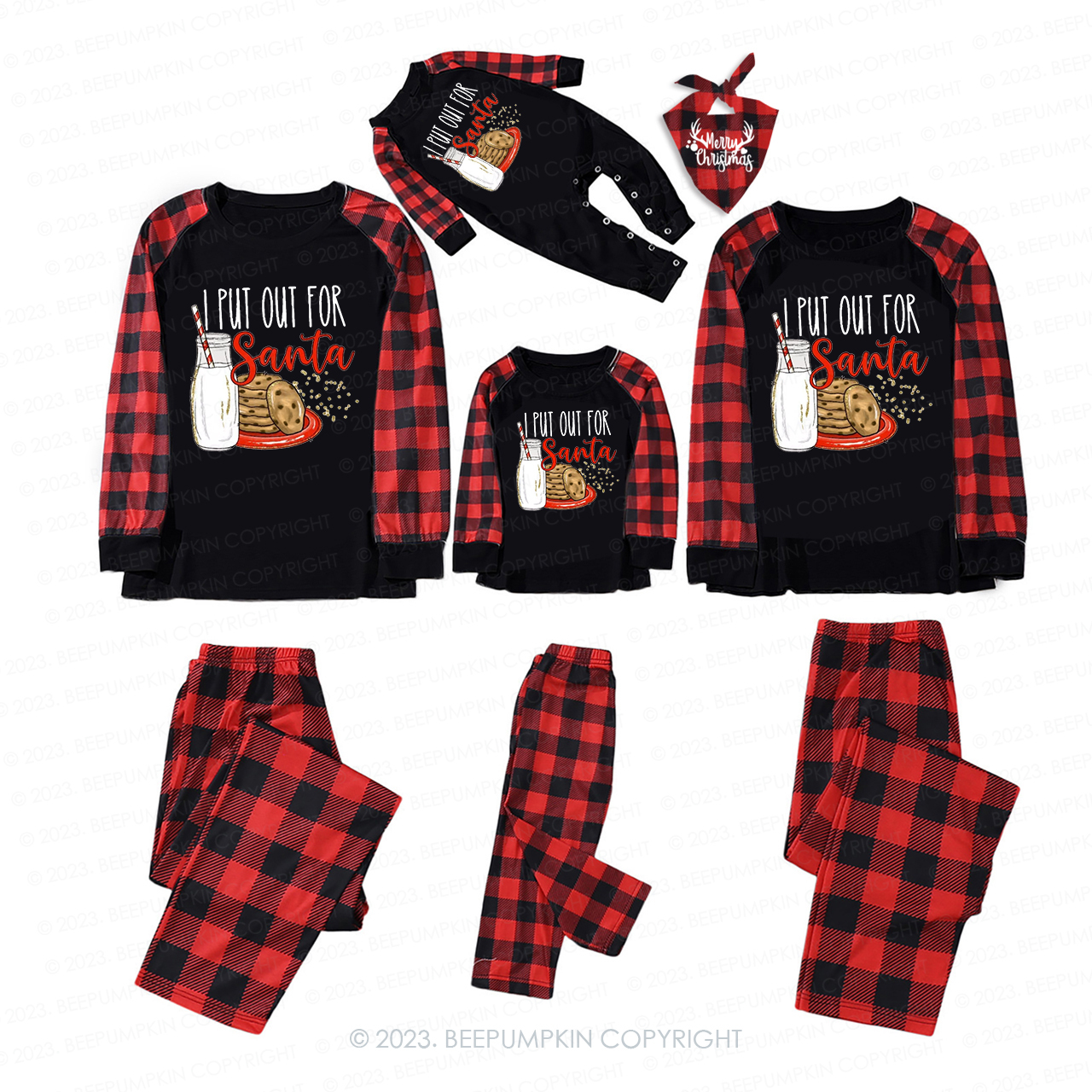 I Put Out For Santa Christmas Family Matching Pajamas Beepumpkin