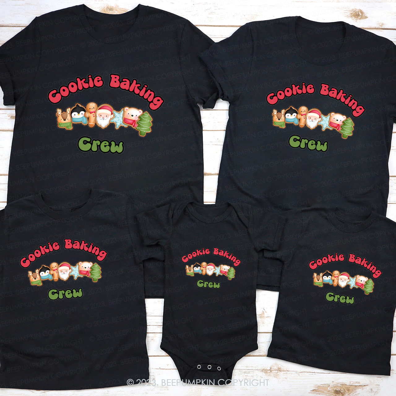 Cookie Baking Crew Christmas Family Matching Tees Beepumpkin
