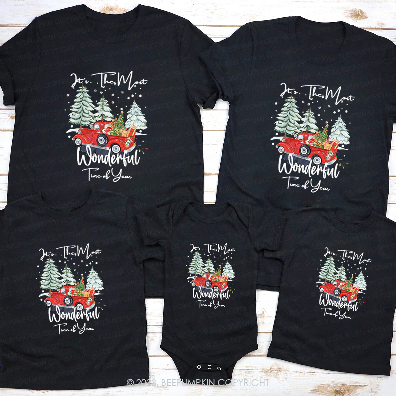 It's The Most Wonderful Time of The Year Family Matching Tees Beepumpkin