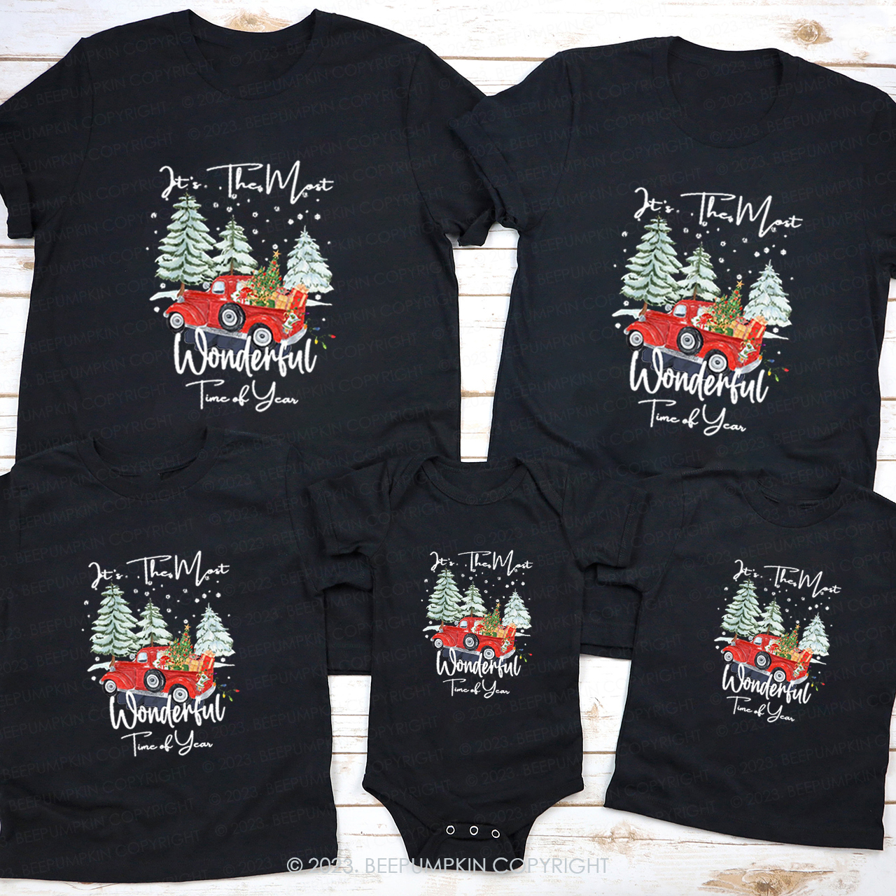 It's The Most Wonderful Time of The Year Family Matching Tees Beepumpkin