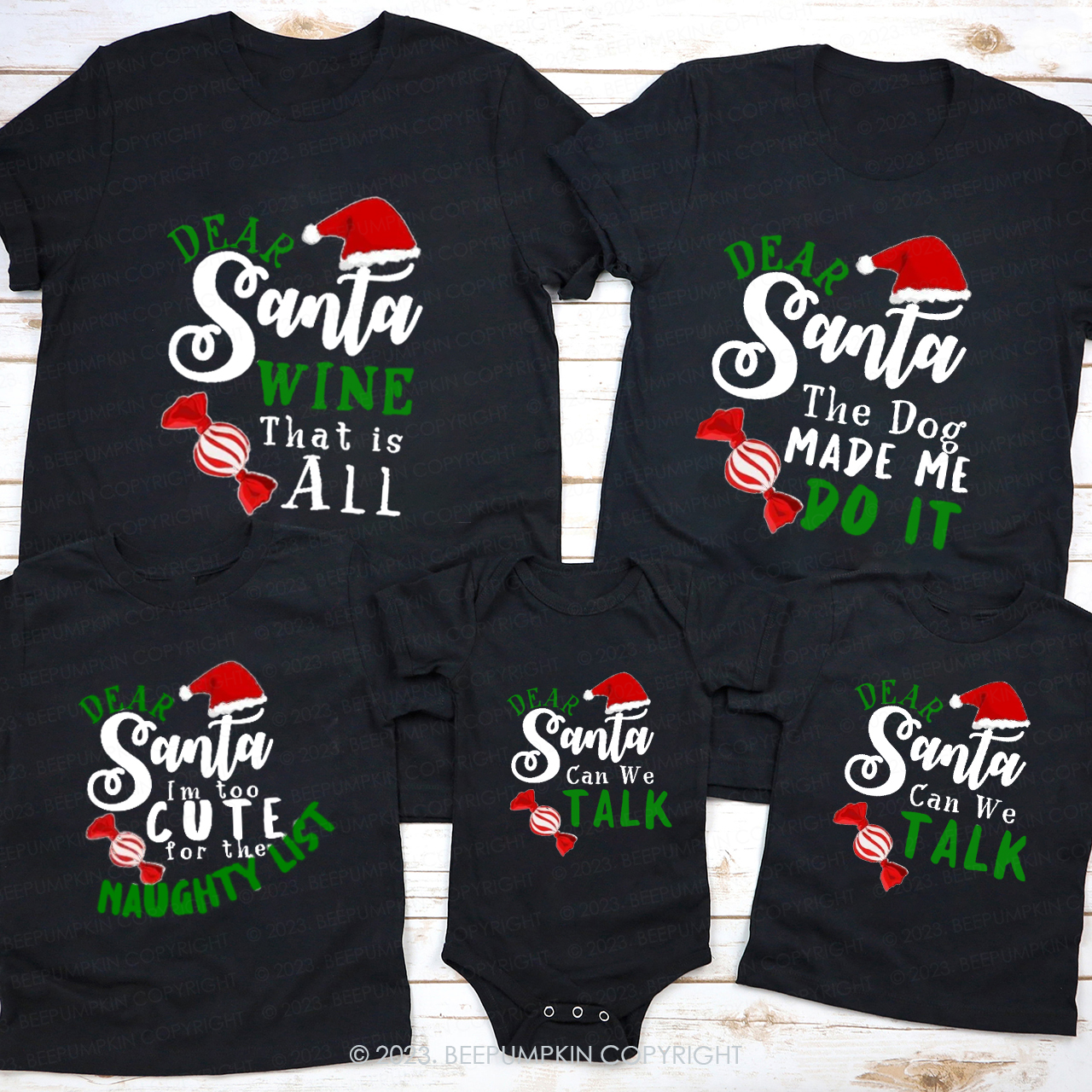 Personalized Dear Santa Life is Full of Surprises Matching Tees Beepumpkin