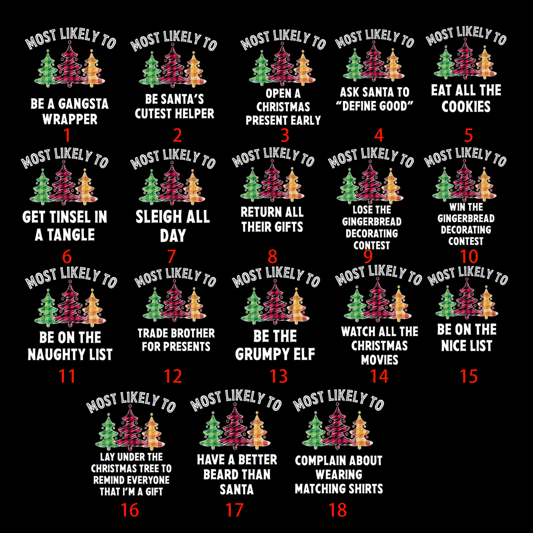 Family Christmas Most Likely To Group Pajamas