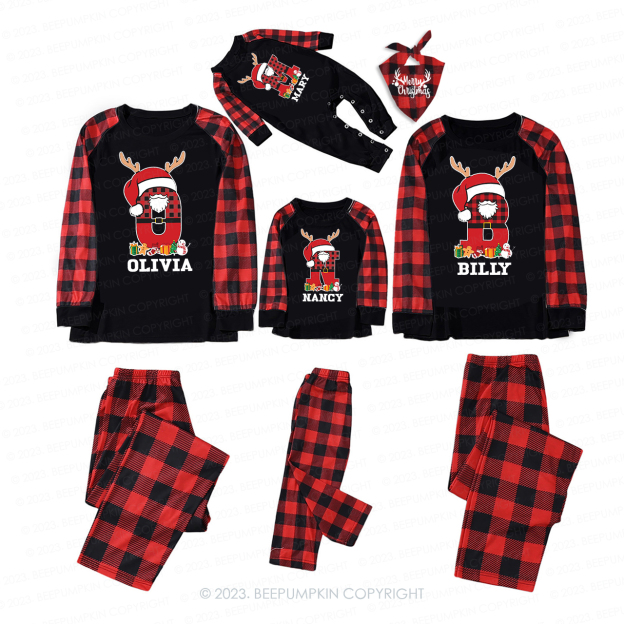 Personalized Alphabet Christmas Family Matching Pajamas