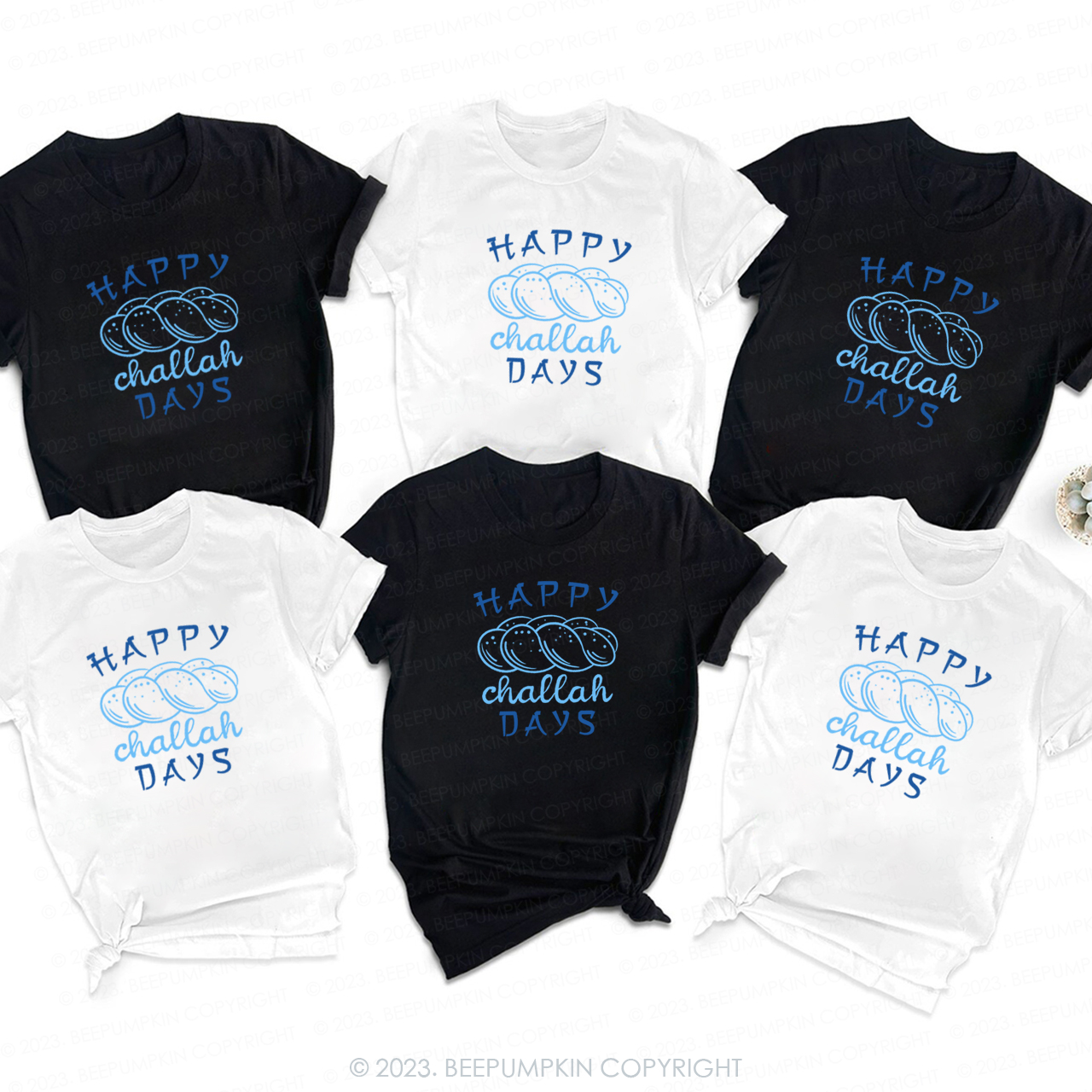 Hanukkah Happy Challah Days Family T-Shirts Beepumpkin 