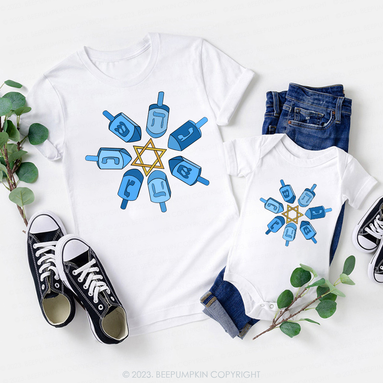 Hanukkah Dreidel Snowflakes Are Flying to the World T-Shirts