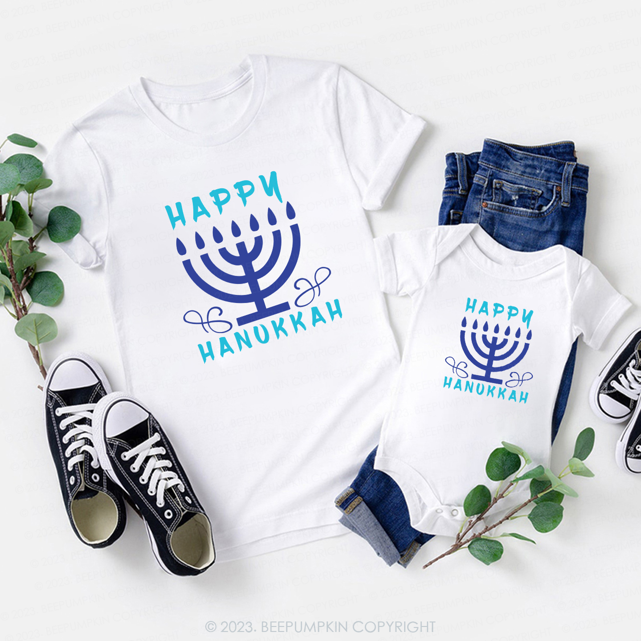Hanukkah Glimmer on the Candlestick T-Shirts